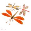 Dragonfly Standing Elegans - set of 3