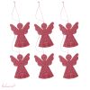 Angel Ornaments Mauve, set of 6