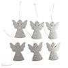 Angel Ornaments Silver, set of 6