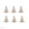 Tree Ornaments Silver, set of 6