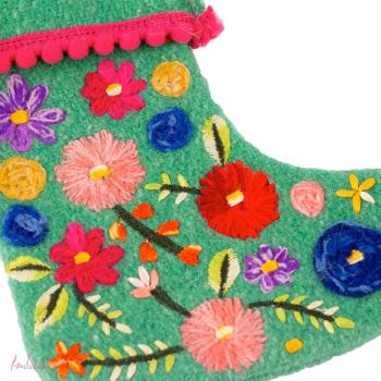 Flower Sock Green