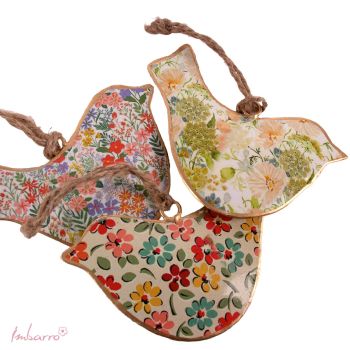 Birds Floral - set of 3