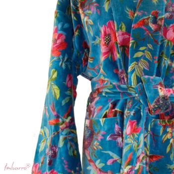 Kimono Soft Velvet Paradise Blue