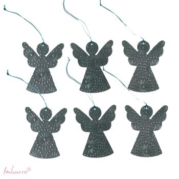 Angel Ornaments Green, set of 6