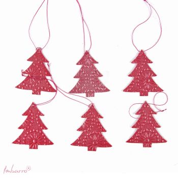 Tree Ornaments Mauve, set of 6