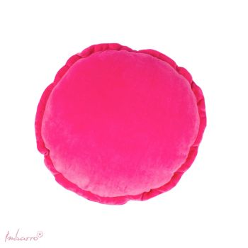 Kussen Round Ruffle Fuchsia